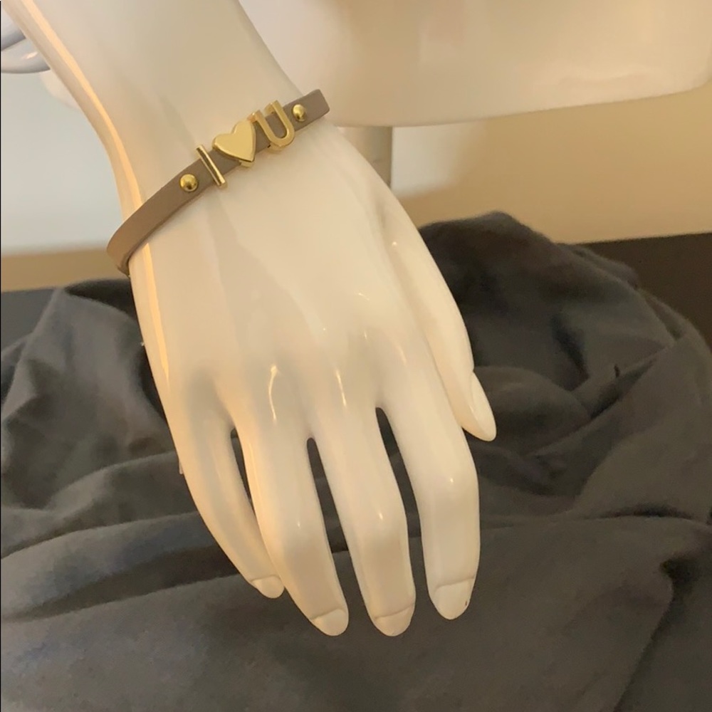 BCBG faux leather LOVE bracelet heart